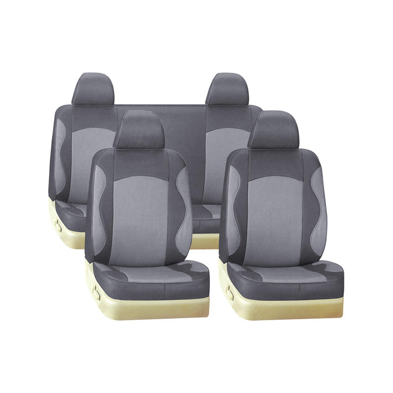 LF-81079 Gray Car Seat Covers Full Set With 5Head Rests