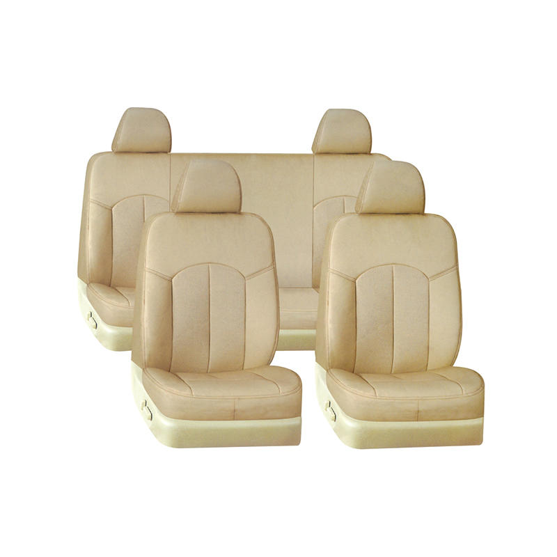 LF-81076 Beige Front and Rear Split Bench Car Seat Cover Full Set