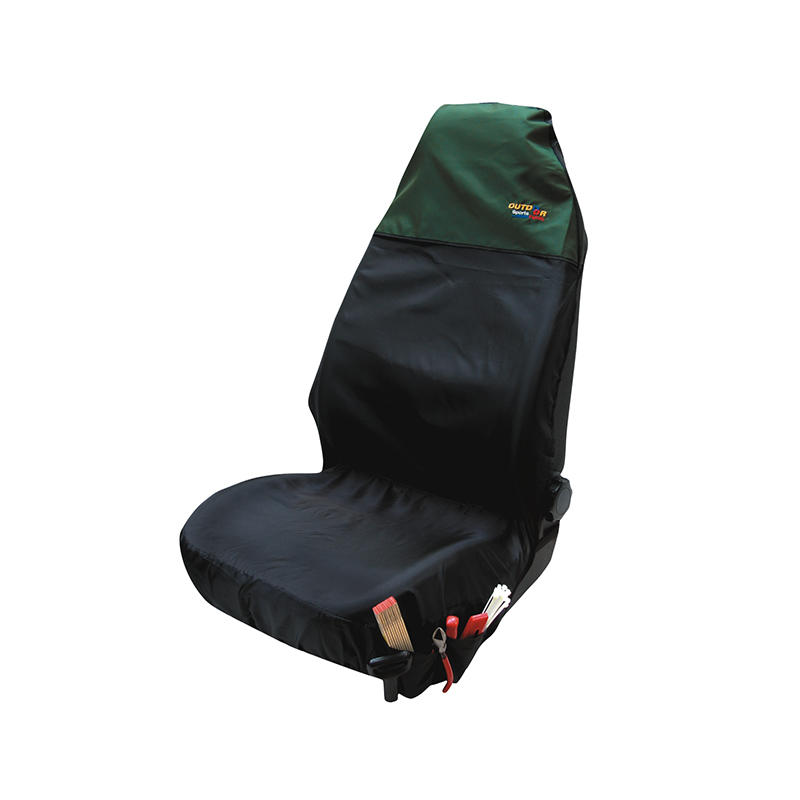 LF-81041 Nylon Non-Slip Front Car Seat Protector with Storage Pockets